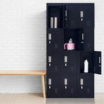 12-Door Locker for Office Gym Shed School Home Storage - Padlock-operated - Furniture > Office