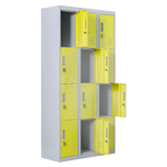 12-Door Locker for Office Gym Shed School Home Storage - Padlock-operated - Furniture > Office