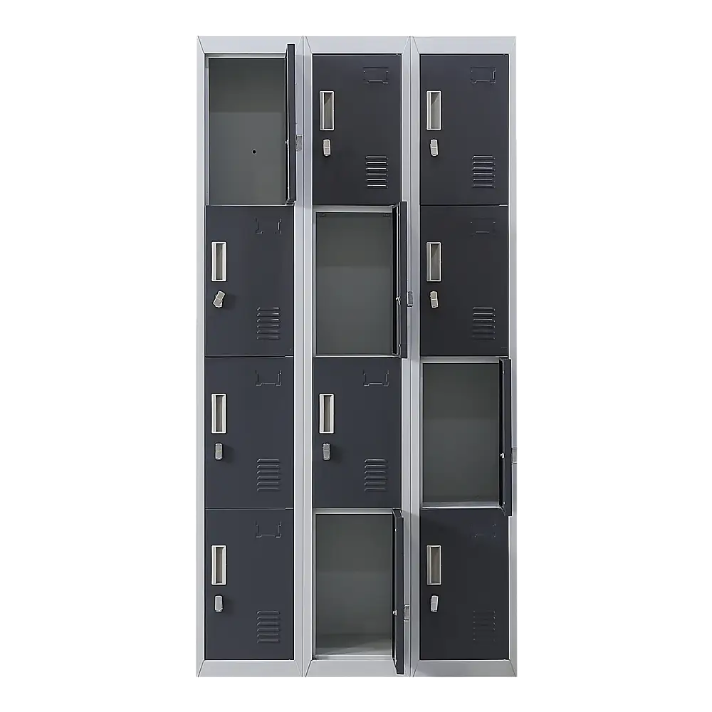 12-Door Locker for Office Gym Shed School Home Storage - Padlock-operated - Furniture > Office