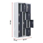12-Door Locker for Office Gym Shed School Home Storage - Padlock-operated - Furniture > Office