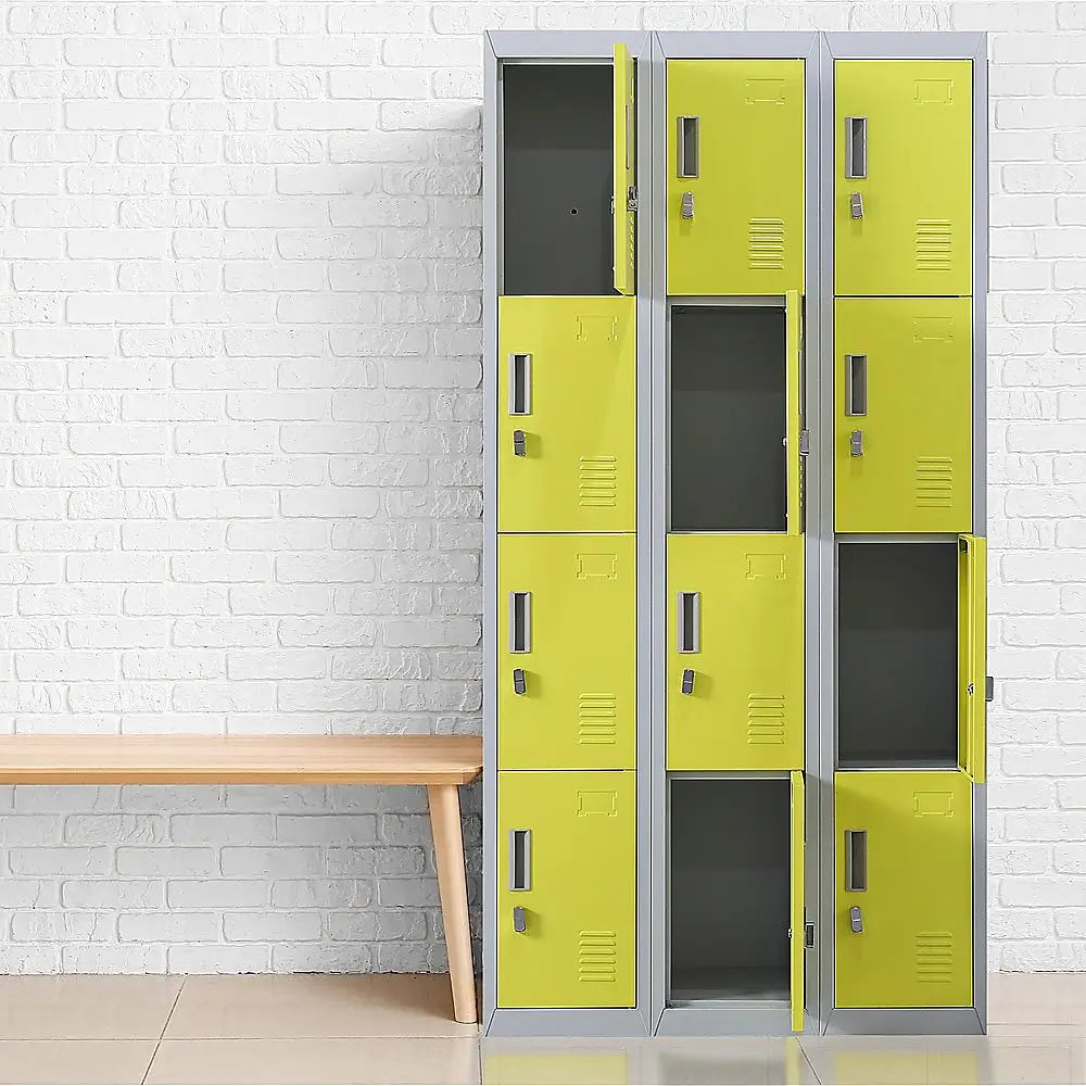 12-Door Locker for Office Gym Shed School Home Storage - Padlock-operated - Furniture > Office