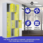 12-Door Locker for Office Gym Shed School Home Storage - Padlock-operated - Furniture > Office