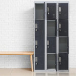 12-Door Locker for Office Gym Shed School Home Storage - Padlock-operated - Furniture > Office