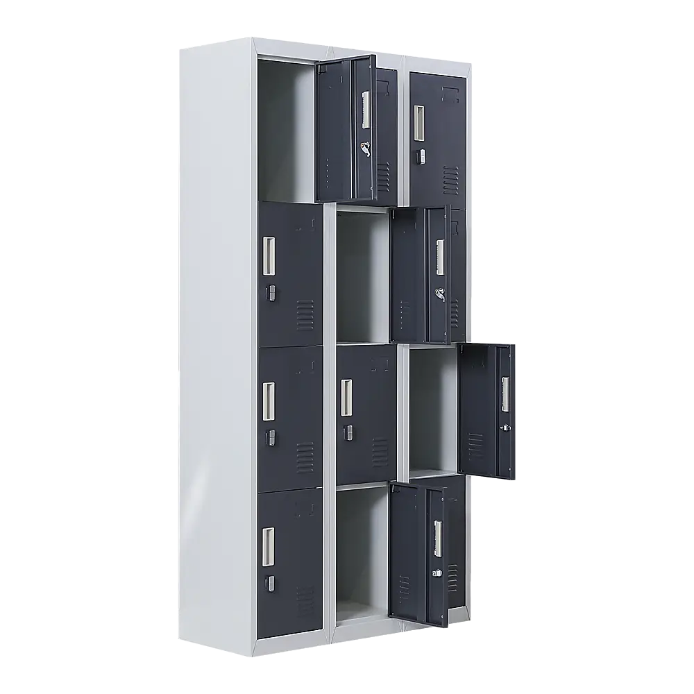 12-Door Locker for Office Gym Shed School Home Storage - Padlock-operated - Furniture > Office