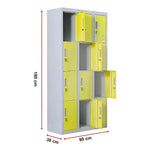 12-Door Locker for Office Gym Shed School Home Storage - Padlock-operated - Furniture > Office