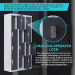 12-Door Locker for Office Gym Shed School Home Storage - Padlock-operated - Furniture > Office