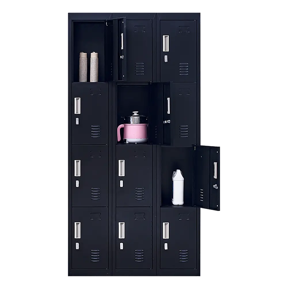 12-Door Locker for Office Gym Shed School Home Storage - Padlock-operated - Furniture > Office
