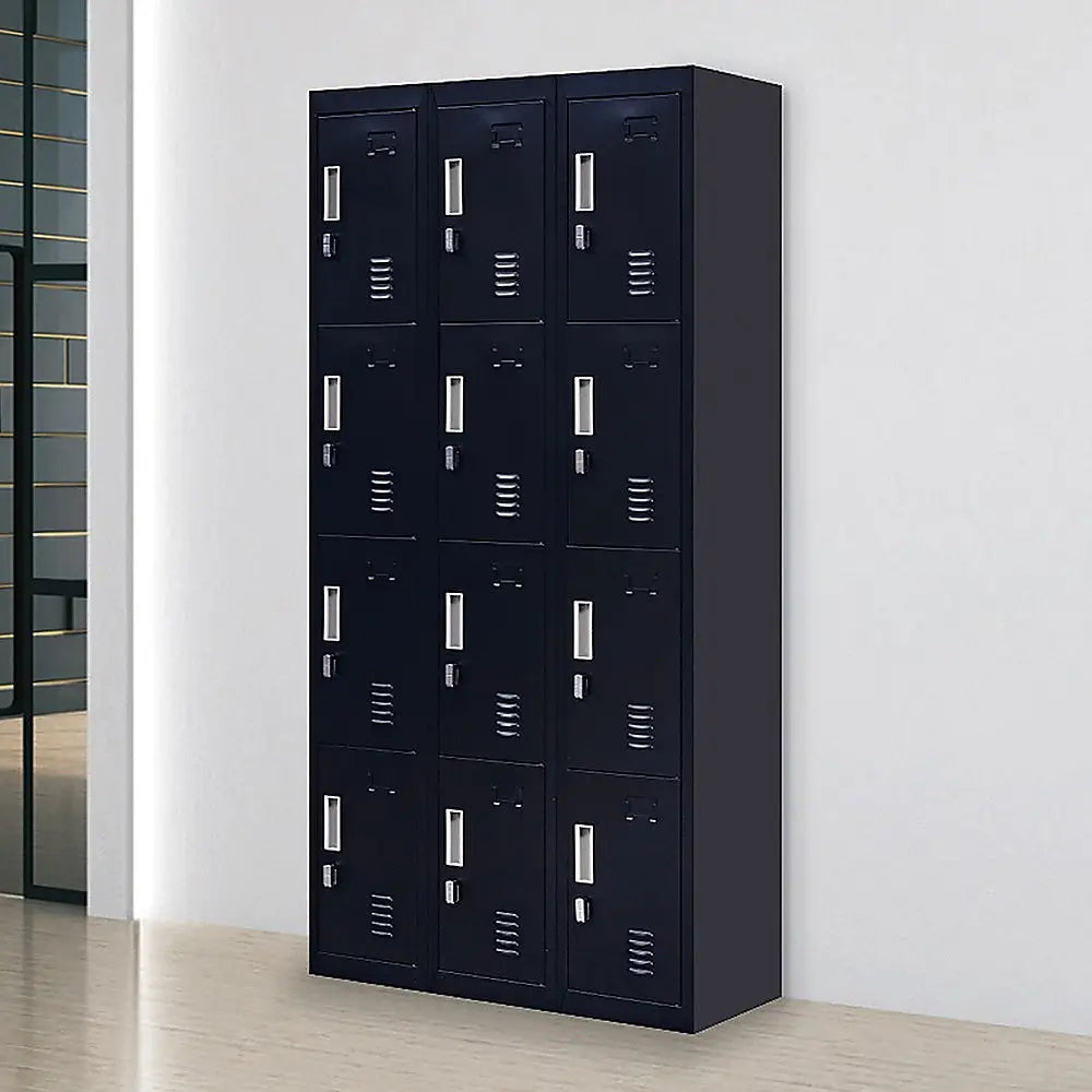12-Door Locker for Office Gym Shed School Home Storage - Padlock-operated - Furniture > Office