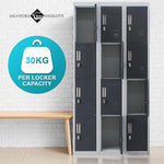 12-Door Locker for Office Gym Shed School Home Storage - Padlock-operated - Furniture > Office
