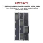 12-Door Locker for Office Gym Shed School Home Storage - Standard Lock with Keys - Furniture > Office