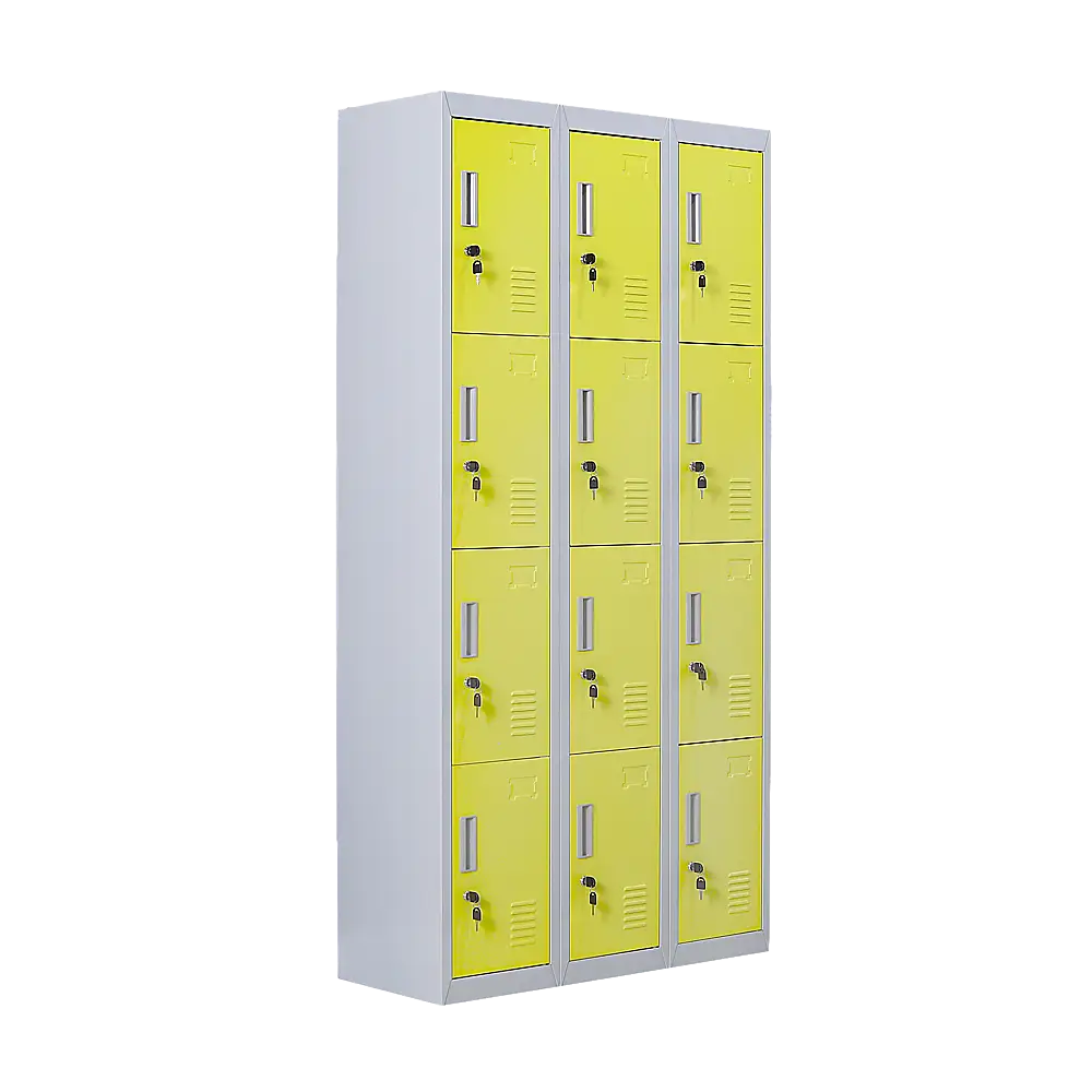 12-Door Locker for Office Gym Shed School Home Storage - Standard Lock with 2 Keys - Furniture > Office
