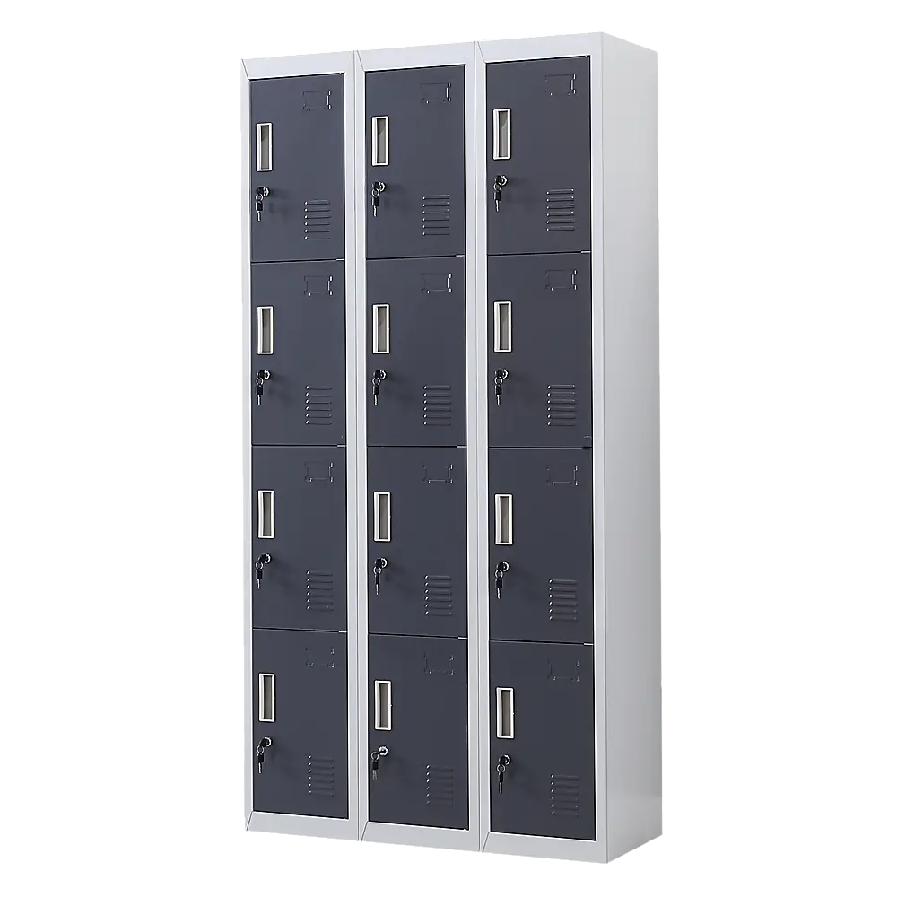12-Door Locker for Office Gym Shed School Home Storage - Standard Lock with Keys - Furniture > Office