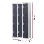 12-Door Locker for Office Gym Shed School Home Storage - Standard Lock with Keys - Furniture > Office