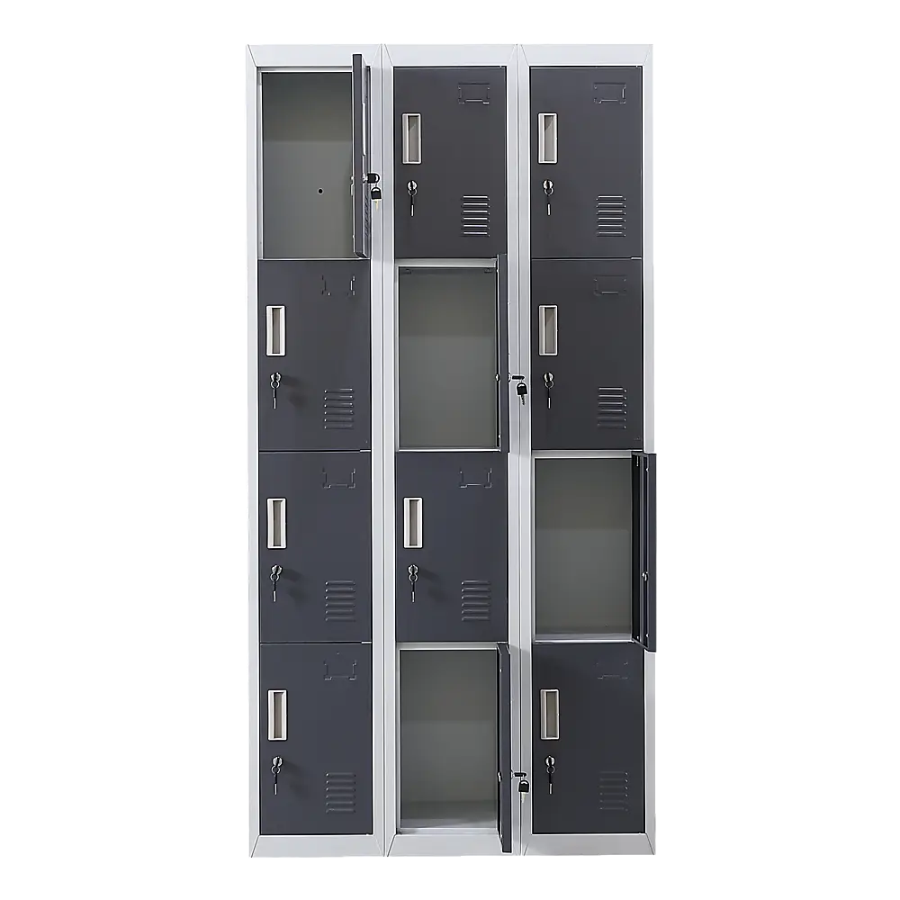 12-Door Locker for Office Gym Shed School Home Storage - Standard Lock with Keys - Furniture > Office