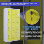 12-Door Locker for Office Gym Shed School Home Storage - Standard Lock with 2 Keys - Furniture > Office