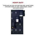12-Door Locker for Office Gym Shed School Home Storage - Standard Lock with Keys - Furniture > Office