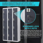 12-Door Locker for Office Gym Shed School Home Storage - Standard Lock with Keys - Furniture > Office