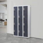 12-Door Locker for Office Gym Shed School Home Storage - Standard Lock with Keys - Furniture > Office