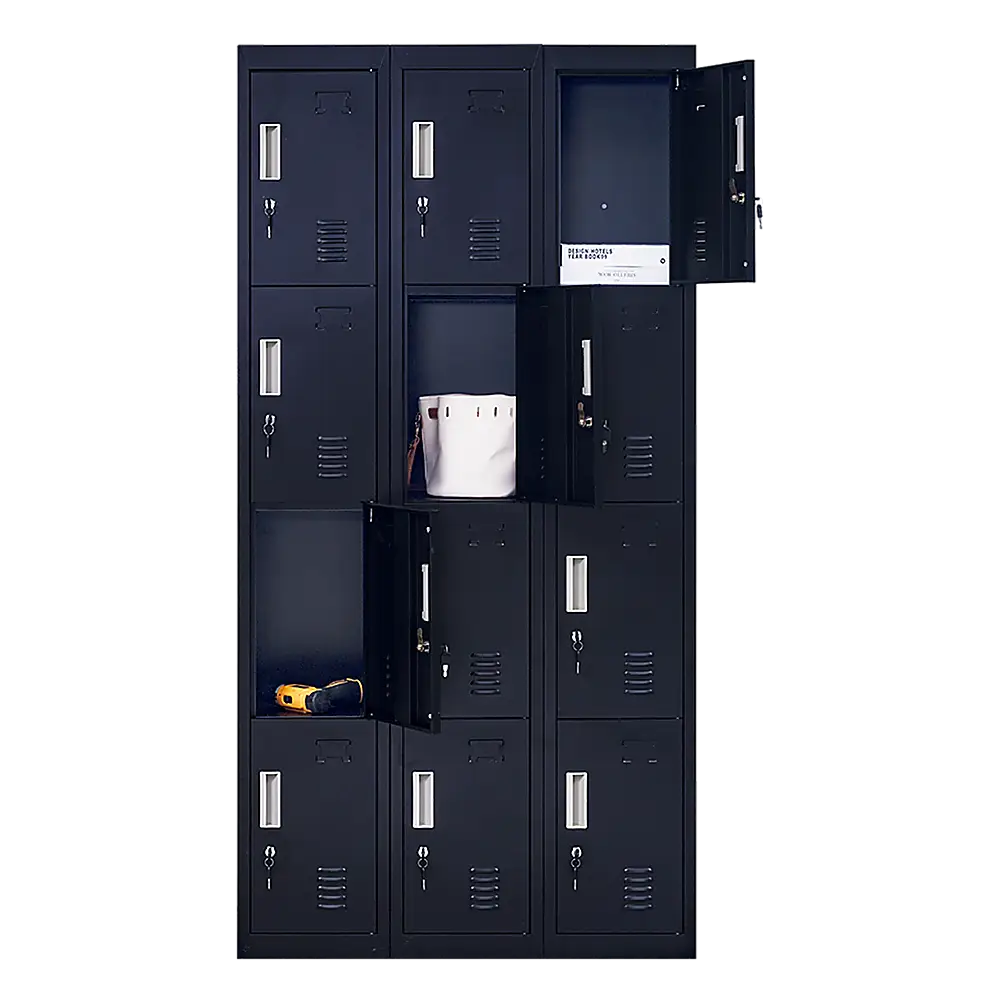 12-Door Locker for Office Gym Shed School Home Storage - Standard Lock with Keys - Furniture > Office