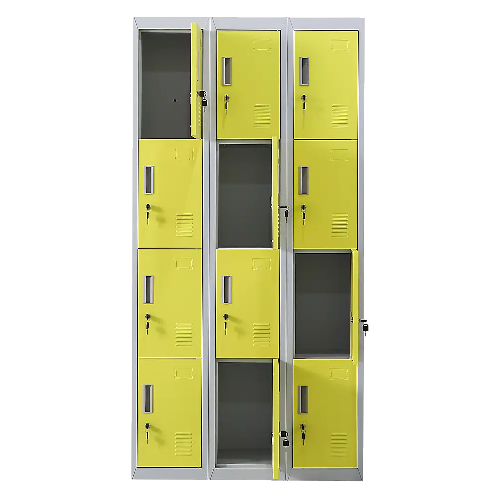 12-Door Locker for Office Gym Shed School Home Storage - Standard Lock with 2 Keys - Furniture > Office