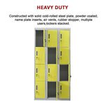 12-Door Locker for Office Gym Shed School Home Storage - Standard Lock with 2 Keys - Furniture > Office