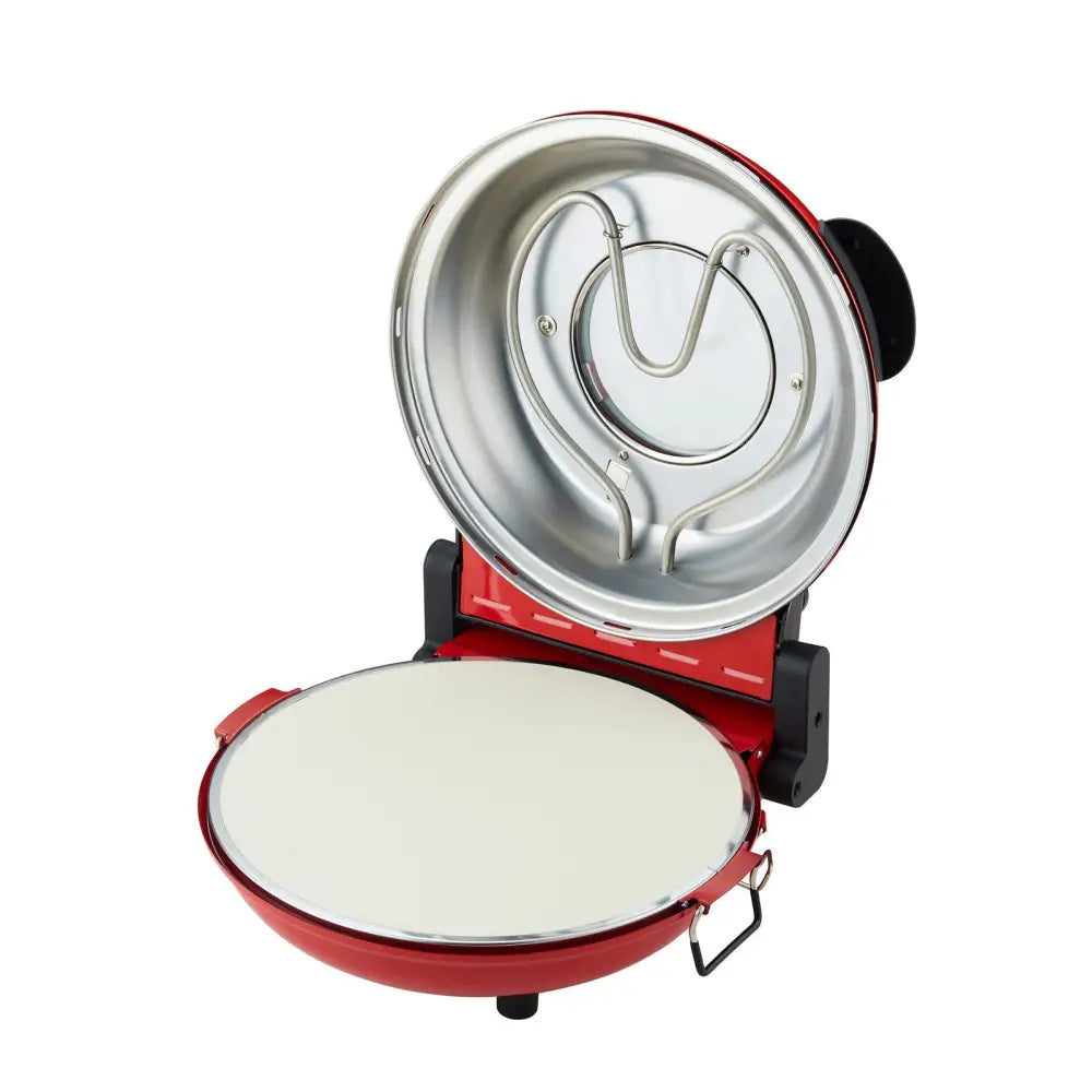12-inch Pizza Oven with Thermal Control Timer Viewing Window and Removable Stone - Red - Appliances > Kitchen