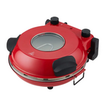 12-inch Pizza Oven with Thermal Control Timer Viewing Window and Removable Stone - Red - Appliances > Kitchen