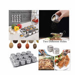 12 Magnetic Spice Jar Tins and Steel Plate - 150g Seasoning Storage Containers - Home & Garden > Kitchenware