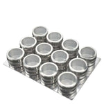 12 Magnetic Spice Jar Tins and Steel Plate - 150g Seasoning Storage Containers - Home & Garden > Kitchenware