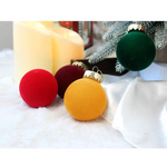 12-Piece Velvet Christmas Ornament Set - Classic Wine Red Red and Yellow Baubles for Holiday Tree Decoration (6cm)