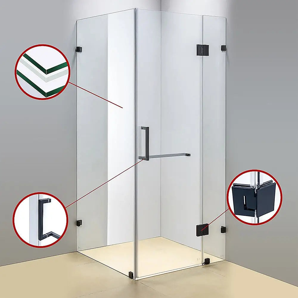 1200 x 1000mm Frameless 10mm Glass Shower Screen By Della Francesca - Furniture > Bathroom > Shower Heads & Screens
