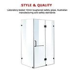 1200 x 1000mm Frameless 10mm Glass Shower Screen By Della Francesca - Furniture > Bathroom > Shower Heads & Screens
