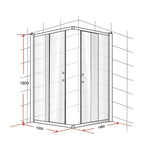 1200 x 1000mm Sliding Door Nano Safety Glass Shower Screen By Della Francesca - Furniture > Bathroom > Shower Heads &