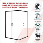 1200 x 1000mm Sliding Door Nano Safety Glass Shower Screen By Della Francesca - Furniture > Bathroom > Shower Heads &