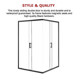 1200 x 1000mm Sliding Door Nano Safety Glass Shower Screen By Della Francesca - Furniture > Bathroom > Shower Heads &