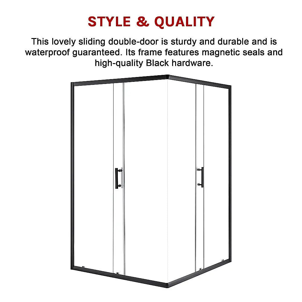 1200 x 1000mm Sliding Door Nano Safety Glass Shower Screen By Della Francesca - Furniture > Bathroom > Shower Heads &