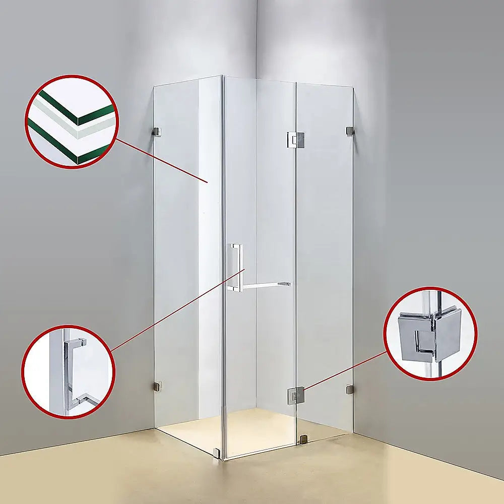1200 x 800mm Frameless 10mm Glass Shower Screen By Della Francesca - Furniture > Bathroom > Shower Heads & Screens