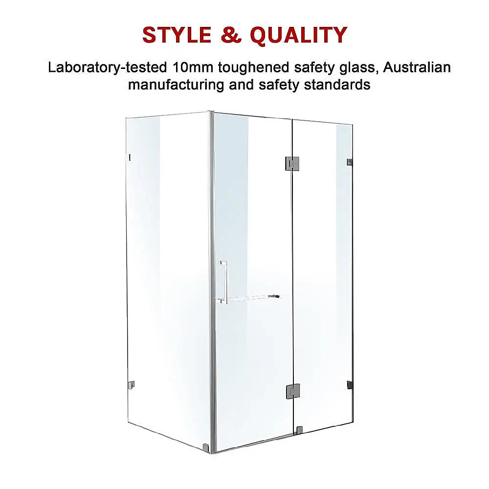 1200 x 800mm Frameless 10mm Glass Shower Screen By Della Francesca - Furniture > Bathroom > Shower Heads & Screens