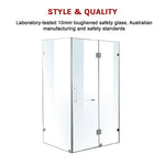1200 x 800mm Frameless 10mm Glass Shower Screen By Della Francesca - Furniture > Bathroom > Shower Heads & Screens