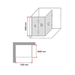 1200 x 900mm Frameless 10mm Glass Shower Screen By Della Francesca - Furniture > Bathroom > Shower Heads & Screens