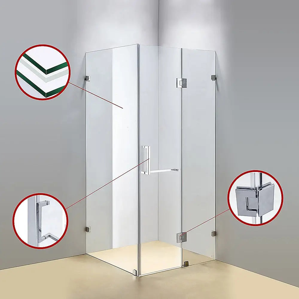 1200 x 900mm Frameless 10mm Glass Shower Screen By Della Francesca - Furniture > Bathroom > Shower Heads & Screens