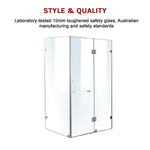 1200 x 900mm Frameless 10mm Glass Shower Screen By Della Francesca - Furniture > Bathroom > Shower Heads & Screens