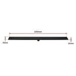 1200mm Bathroom Shower Black Grate Drain w/Centre outlet Floor Waste Square Pattern - Home & Garden > DIY > Kitchen &