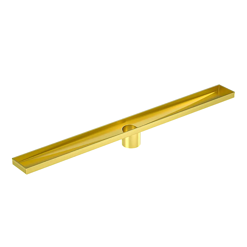 1200mm Bathroom Shower Brushed Brass Grate Drain w/ Centre outlet Floor Waste Square Pattern - Home & Garden > DIY >