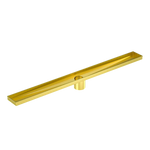 1200mm Bathroom Shower Brushed Brass Grate Drain w/ Centre outlet Floor Waste Square Pattern - Home & Garden > DIY >