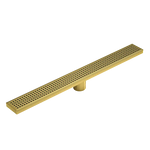 1200mm Bathroom Shower Brushed Brass Grate Drain w/ Centre outlet Floor Waste Square Pattern - Home & Garden > DIY >