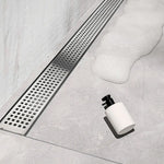 1200mm Bathroom Shower Stainless Steel Grate Drain w/Centre outlet Floor Waste Square Pattern - Home & Garden > DIY >