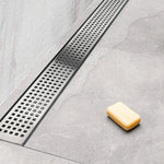 1200mm Bathroom Shower Stainless Steel Grate Drain w/Centre outlet Floor Waste Square Pattern - Home & Garden > DIY >
