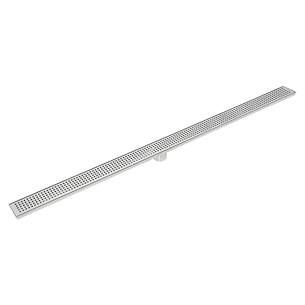 1200mm Bathroom Shower Stainless Steel Grate Drain w/Centre outlet Floor Waste Square Pattern - Home & Garden > DIY >