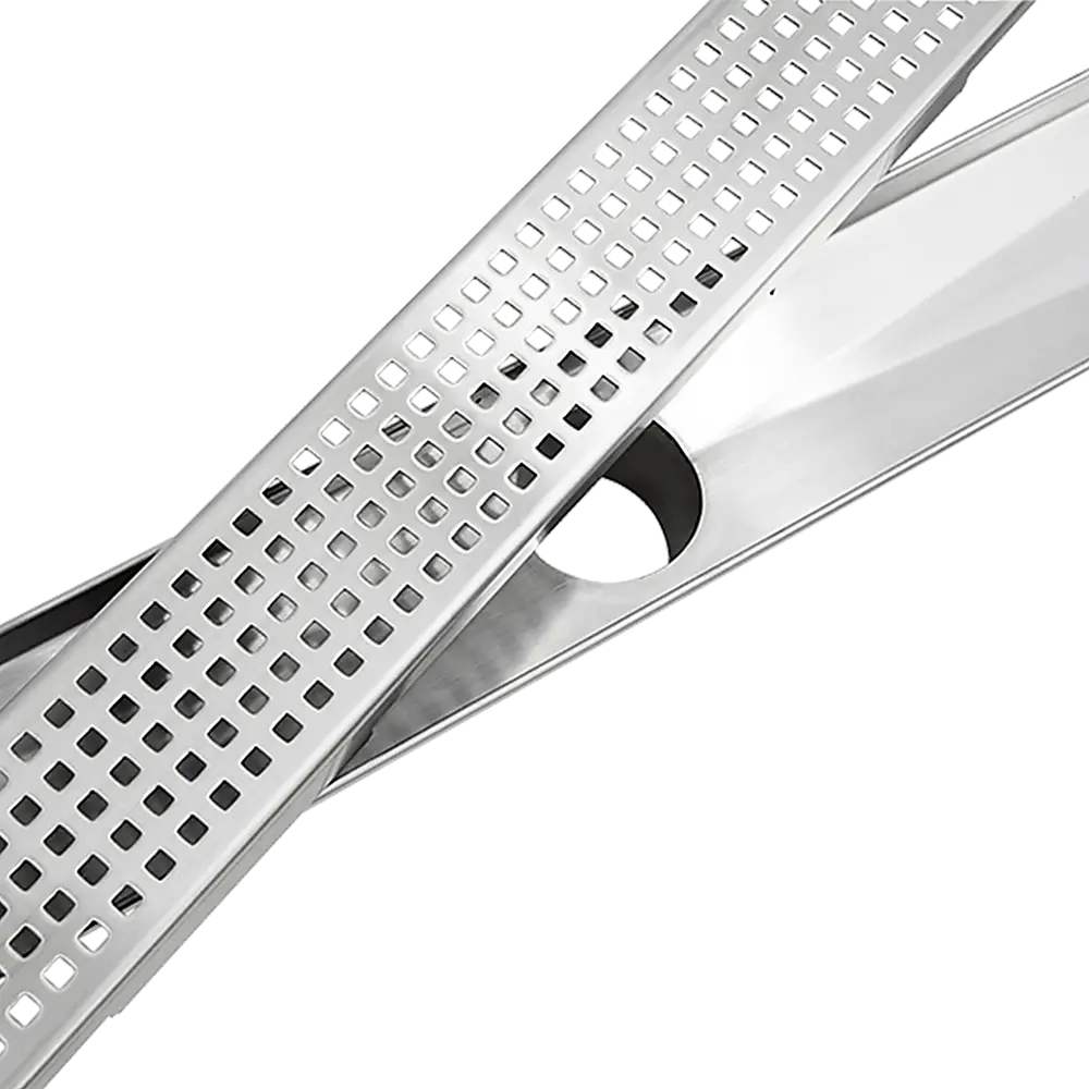 1200mm Bathroom Shower Stainless Steel Grate Drain w/Centre outlet Floor Waste Square Pattern - Home & Garden > DIY >